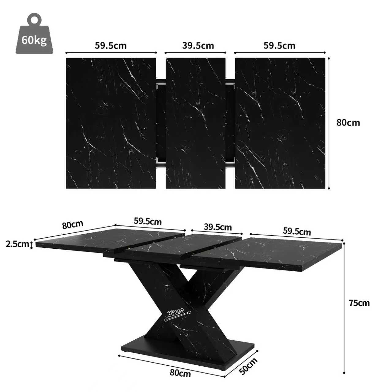 Table de cuisine et salon