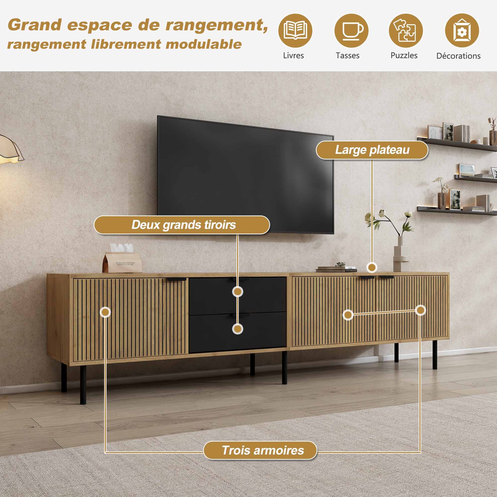 Espaces de rangement modulables