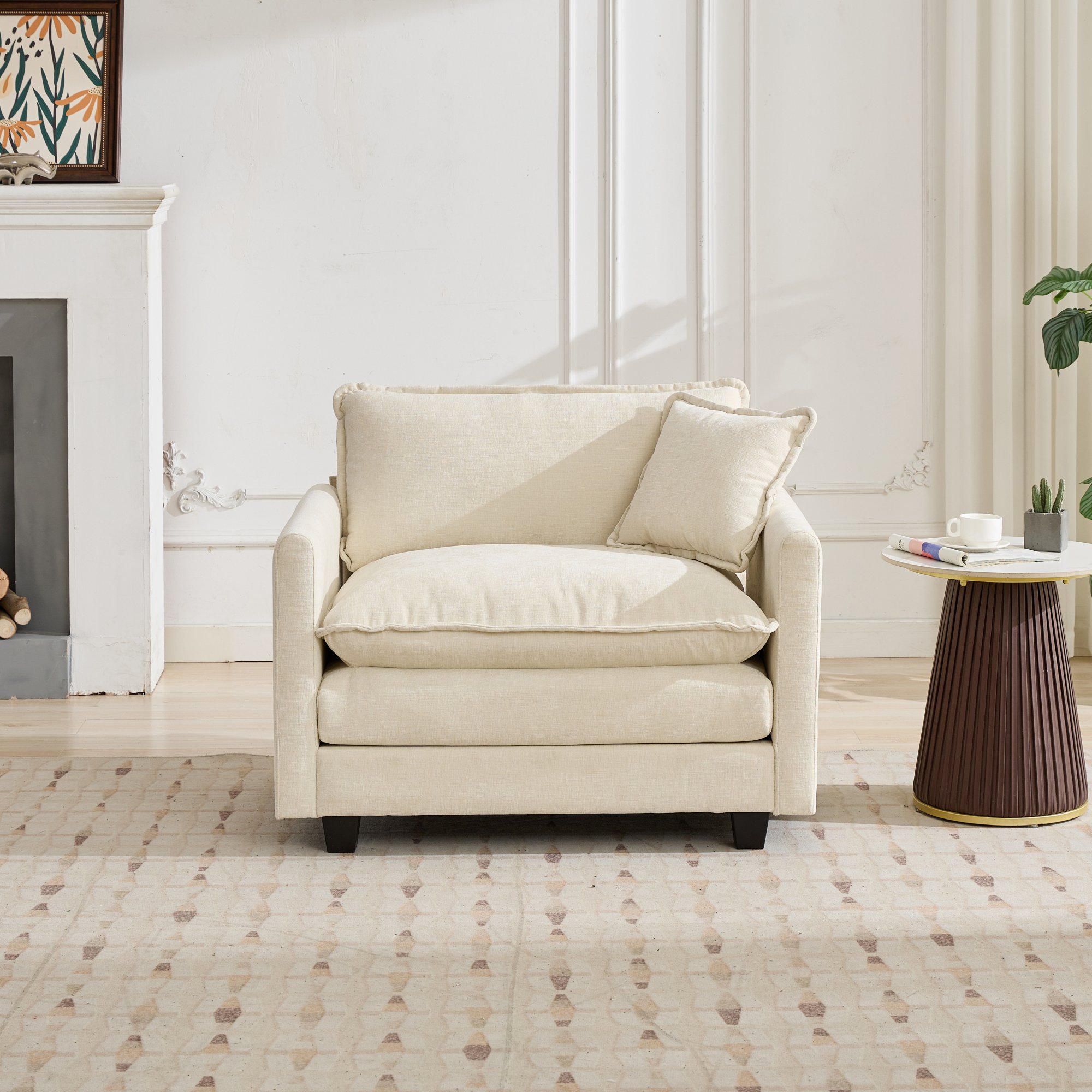 Sofa monoplace chenille confort nuageux Design ergonomique
