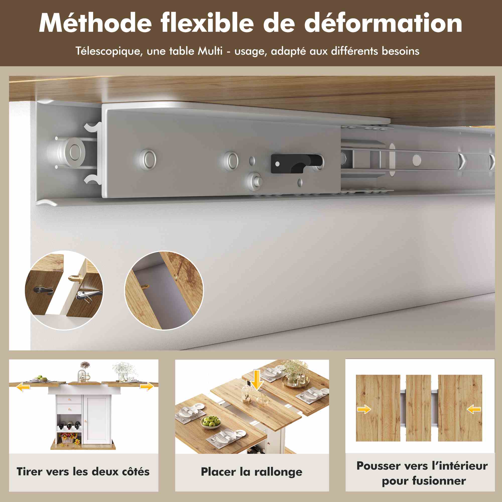 Meuble de cuisine multifonction blanc