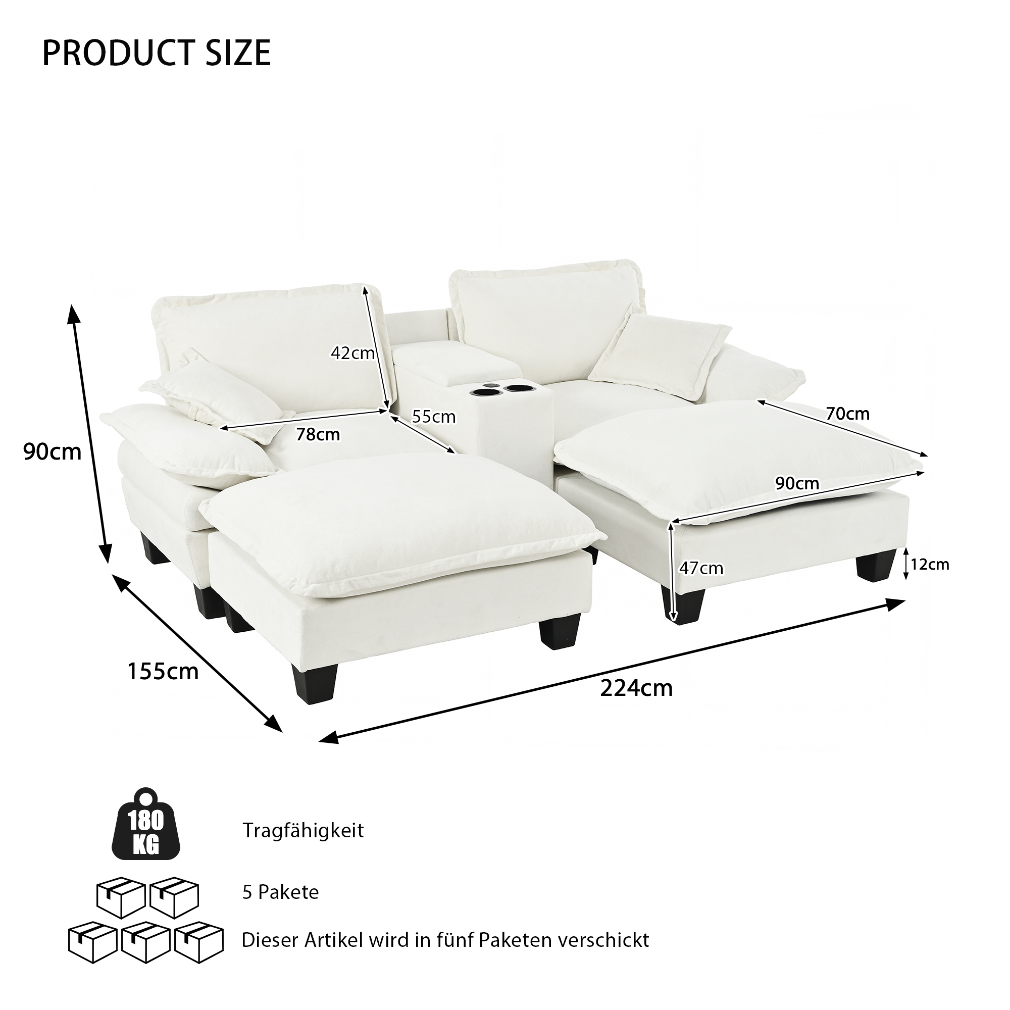 Canapé avec ports USB intégrés
