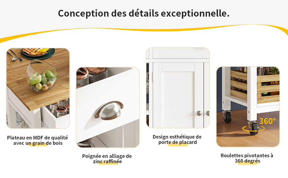 Îlot de cuisine espace de rangement extensible