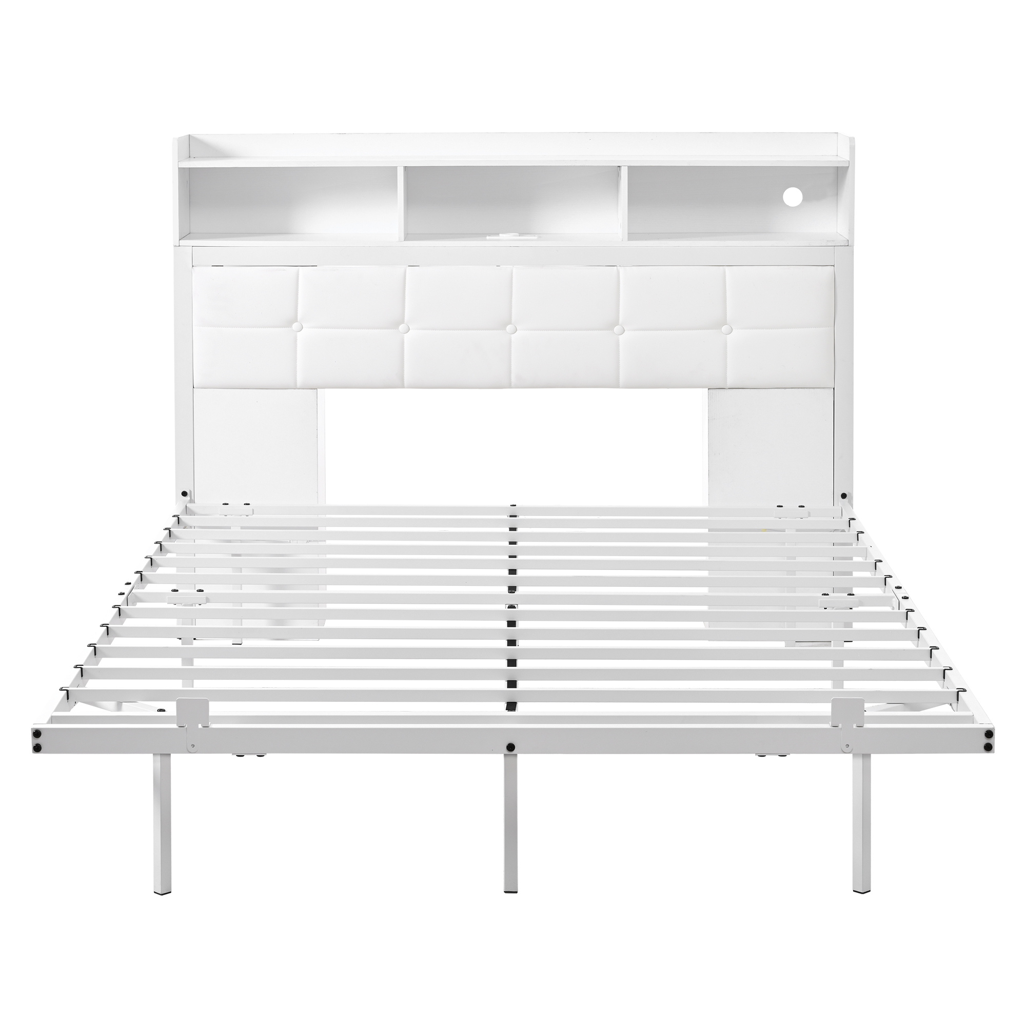 Lit double polyvalent avec table de chevet à rangement