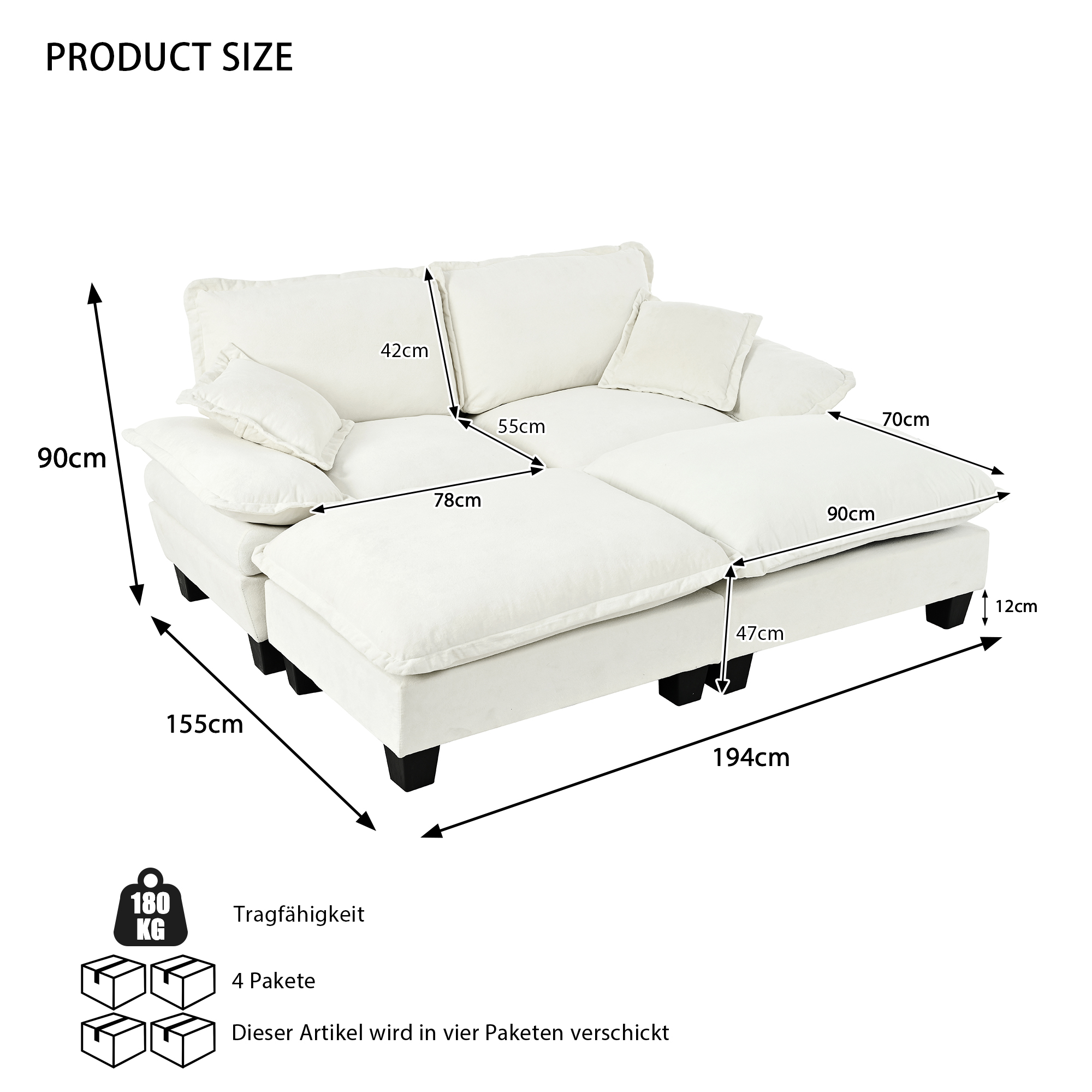 Canapé modulable pour appartement compact