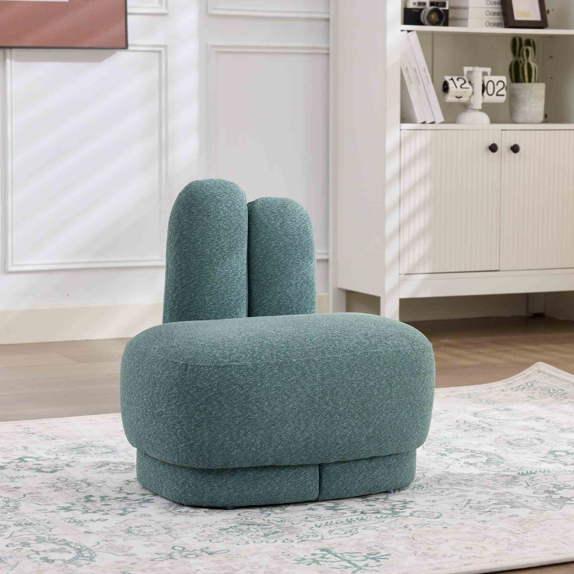 Usage polyvalent pouf Bunny-Ear Vert sauge salon/enfant