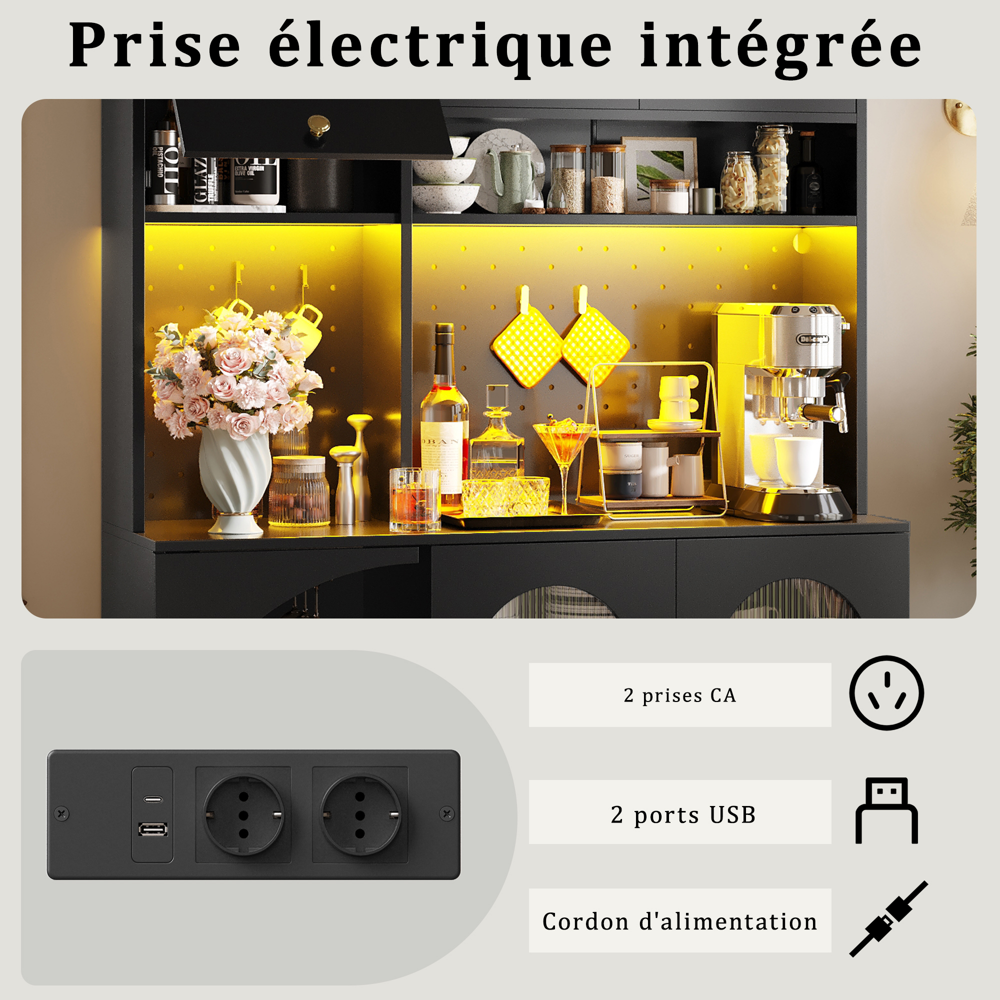 USB et prises intégrés