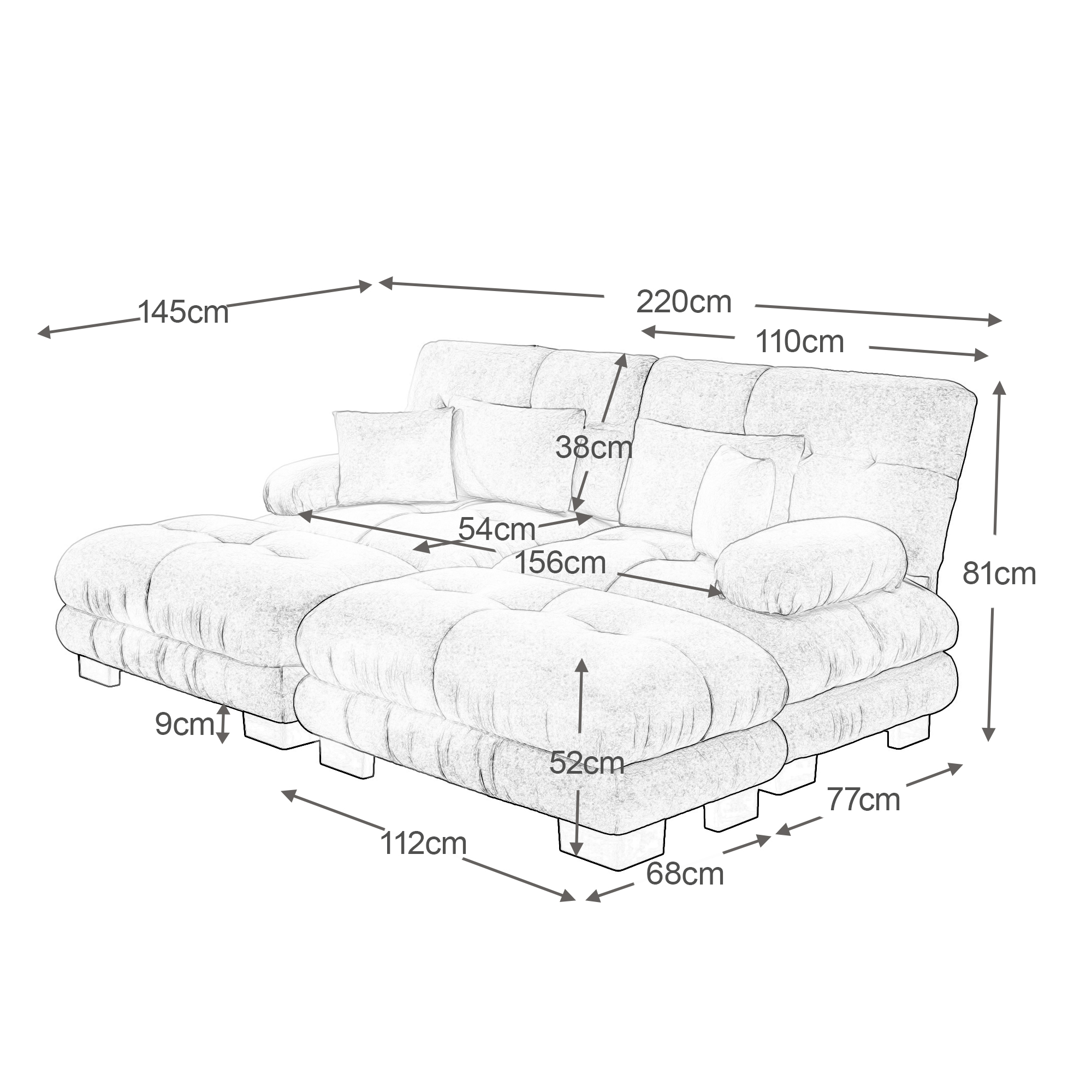 Canapé modulaire rose configuration U L ou droite