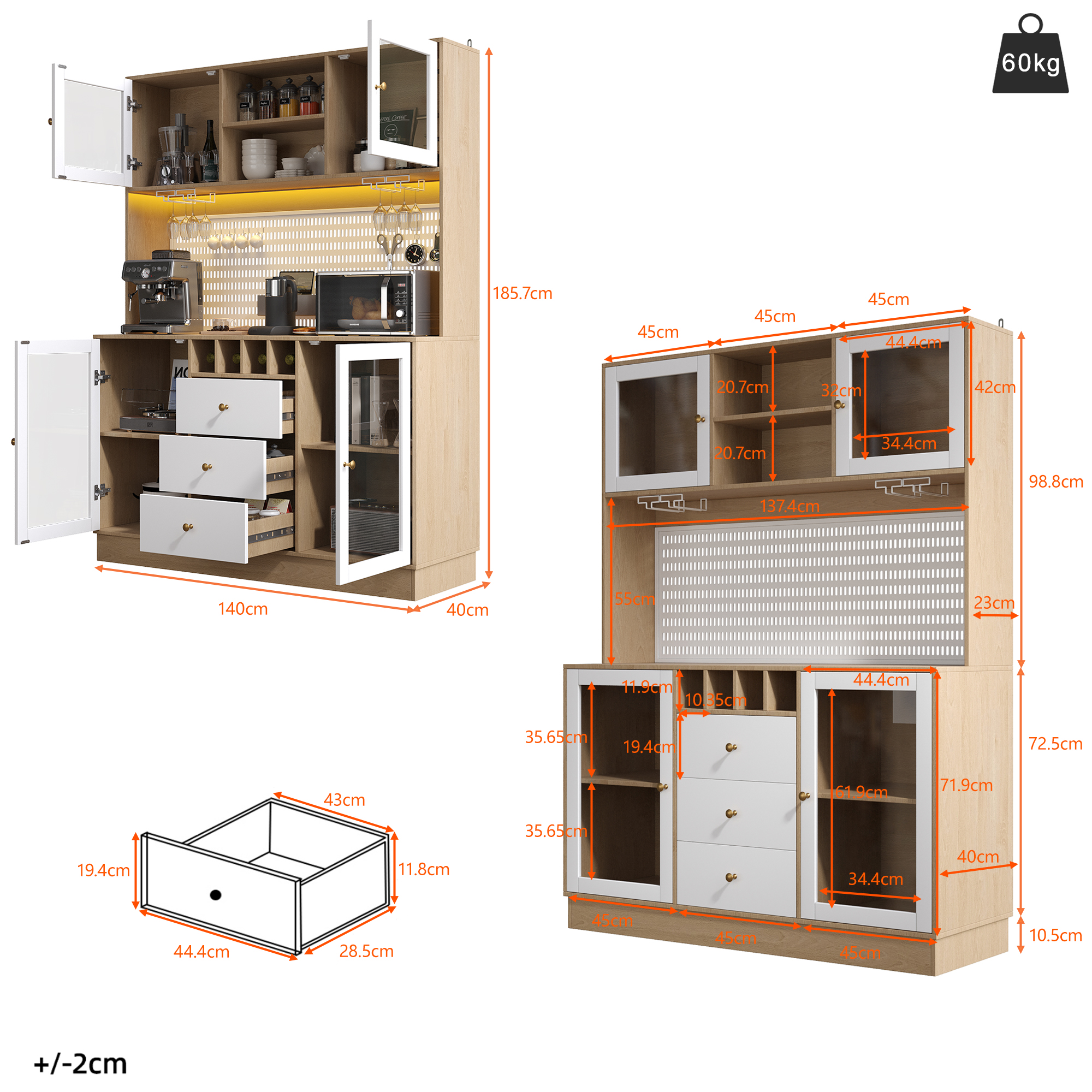 Armoire blanche anti-basculement rangement optimisé