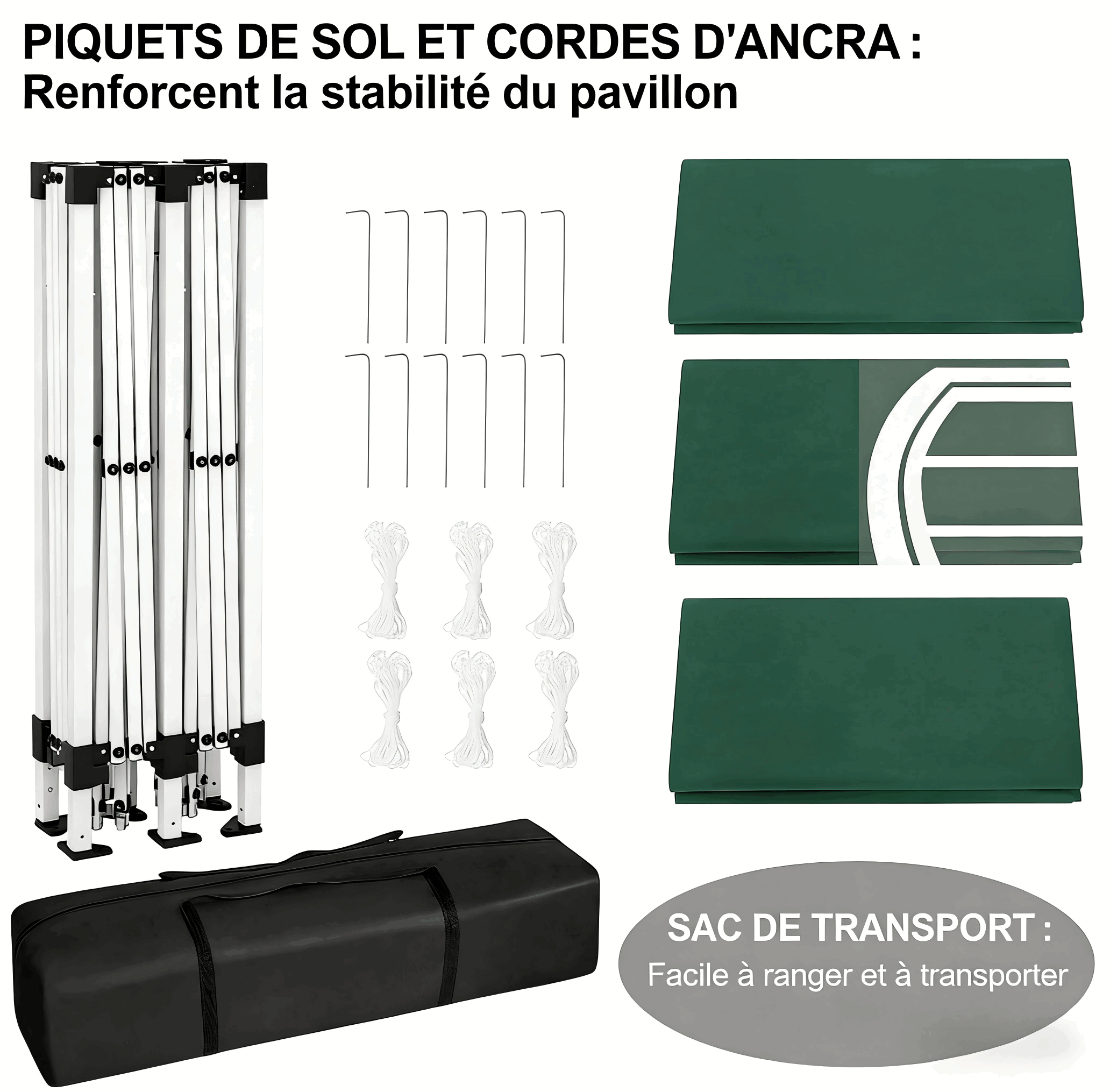 Gazebo 3x6m Gris