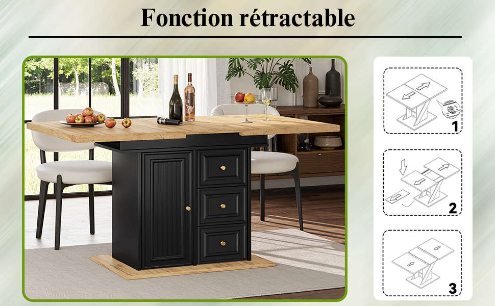 Table extensible pour réunions familiales