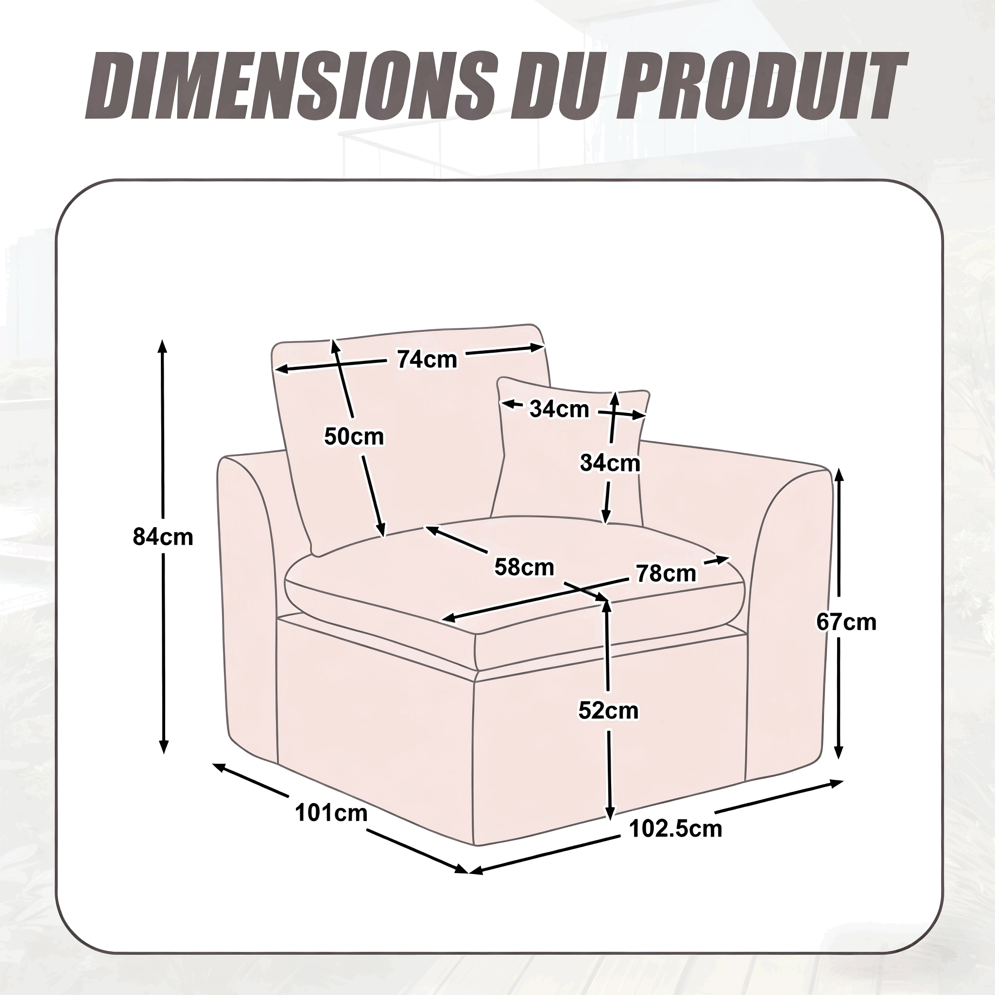 Coussin Soutien Lombaire Fauteuil 1 Place