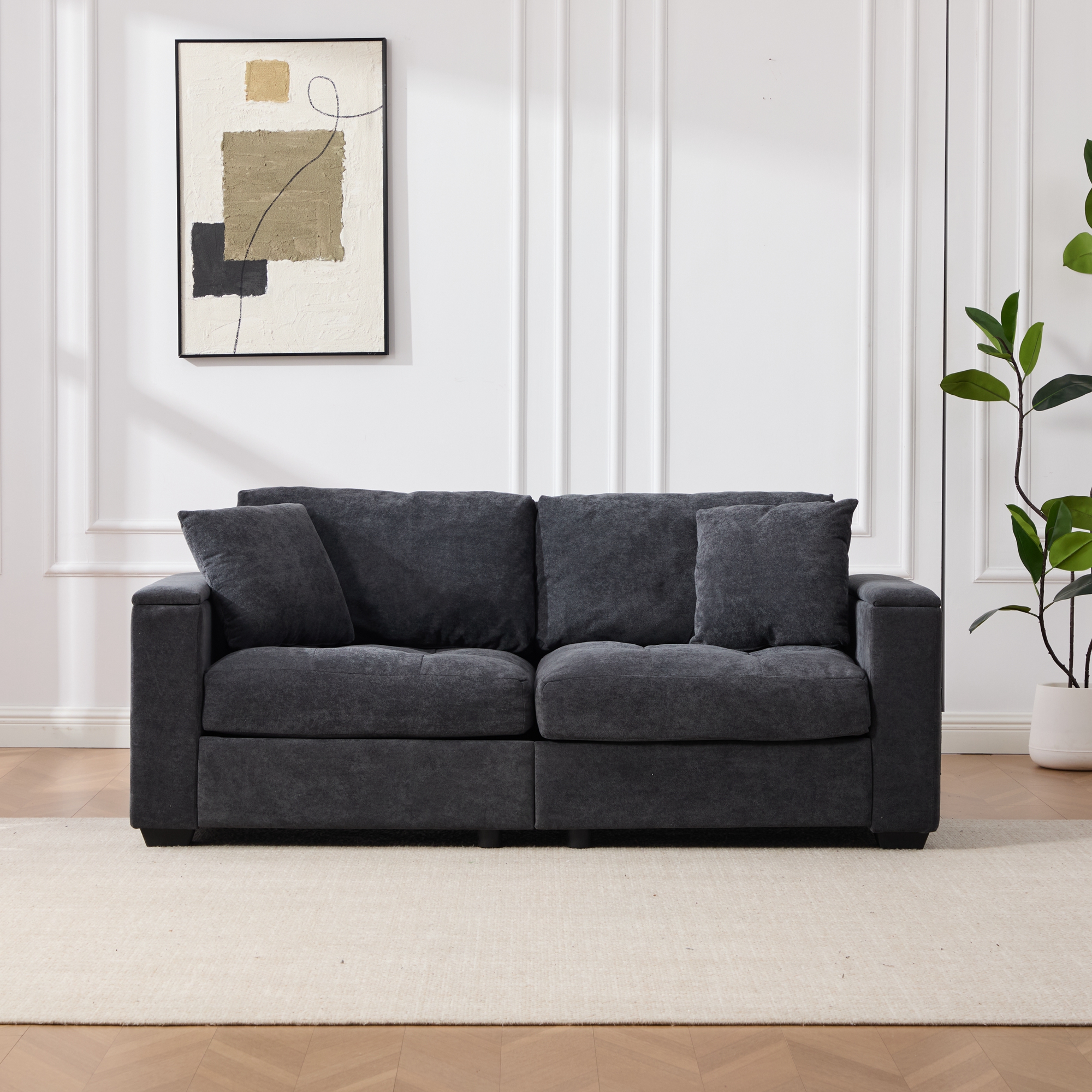 Détail du tissu chenille doux et résistant