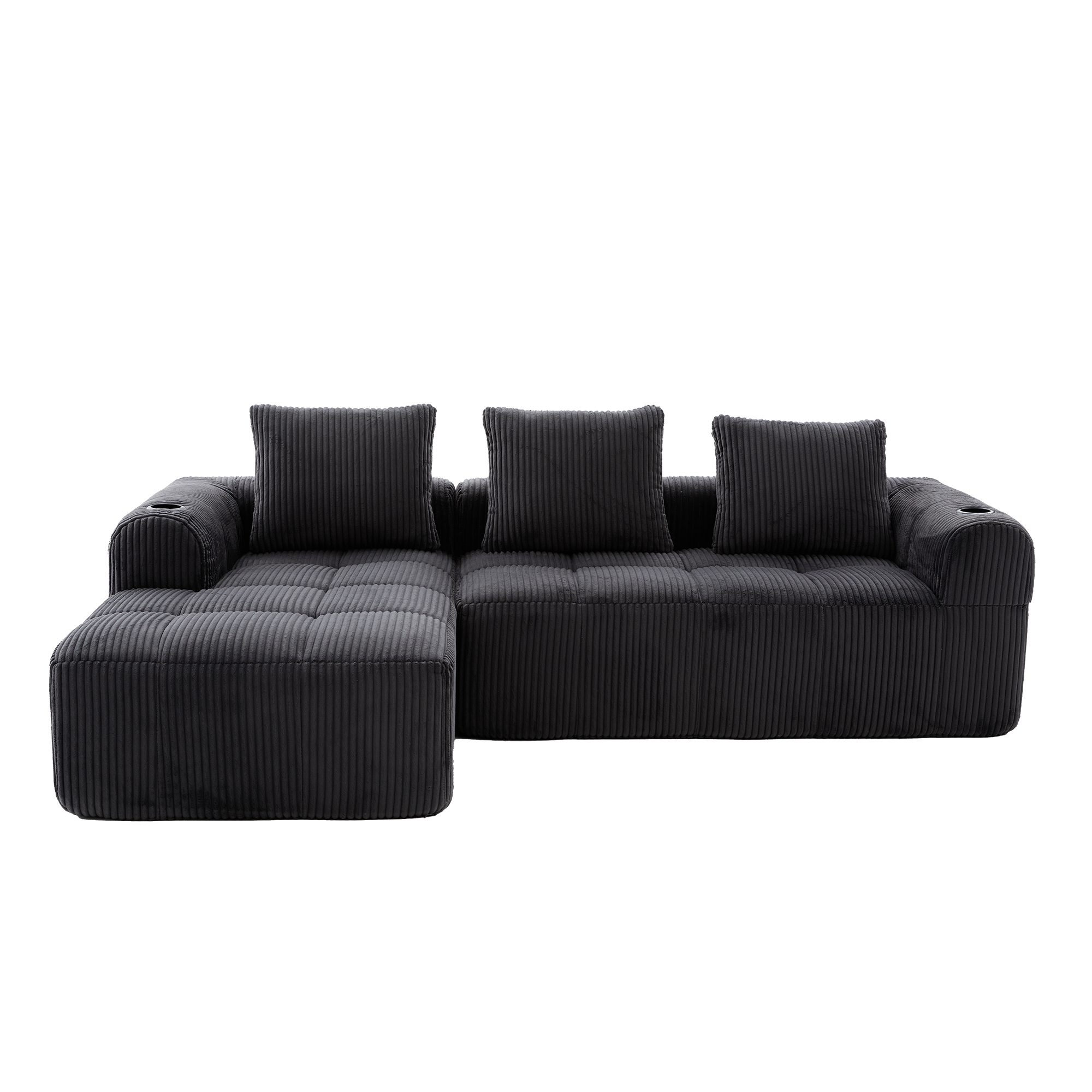 Sofa rétro velours vue 1