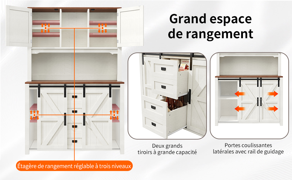 Buffet vintage blanc vue 4