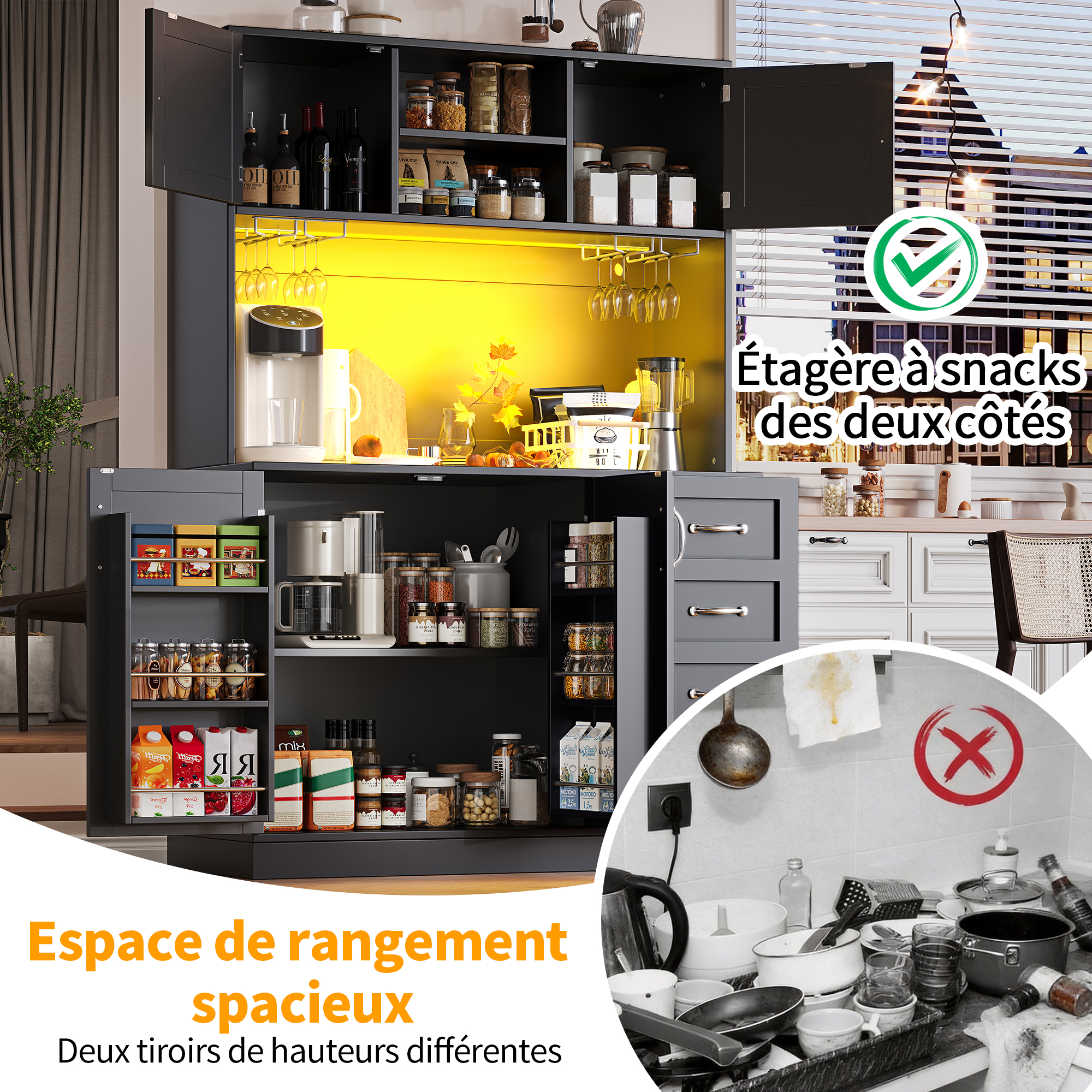 Armoire de cuisine noire