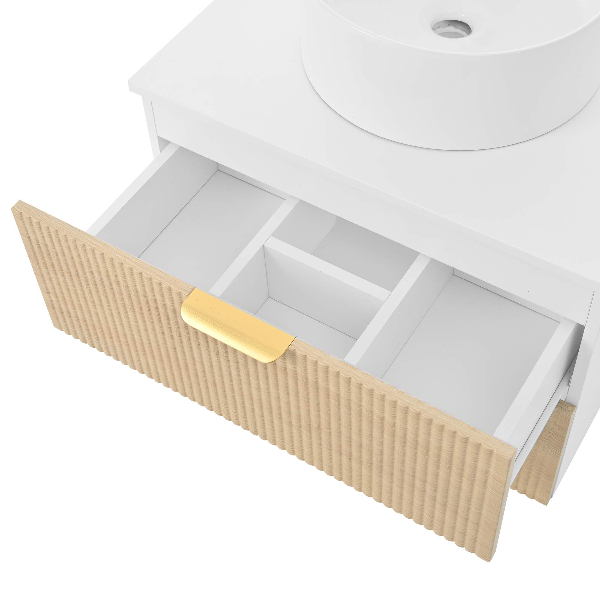 Lavabo céramique rond facile d’entretien pour meuble salle de bain
