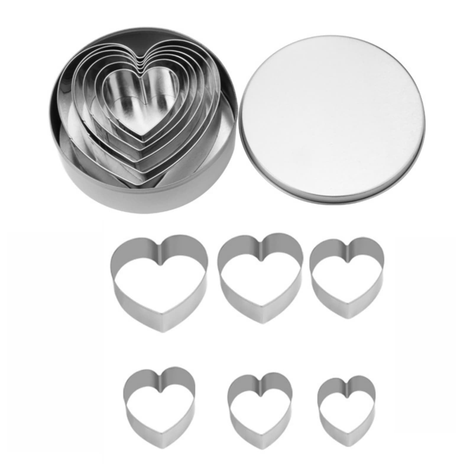Heart Shaped Cookie Cutter，Heart Cookie Cutter Set - 6 Pcs Heart Shaped Cookie Cutters For Valentines Day Holiday Birthday Party - Stainless Steel Heart Cookie Cutter