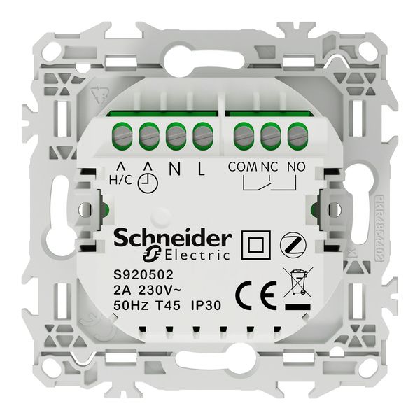 Schneider - Wiser Odace 2025 - Thermostat connecté filaire 2A Zigbee - Noir onyx - Réf : S940502 - Vue de dos