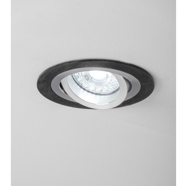 GTV Lighting - MORENA - support de spot plafond rond - noir - Ø90 mm - Réf OP-OPROK1-20 - Vue de face