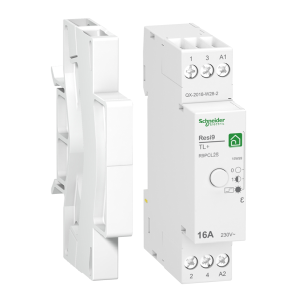 Schneider - Resi9 XP TL - télérupteur silencieux 1NO 16A - Réf : R9PCL2S - Vue de face