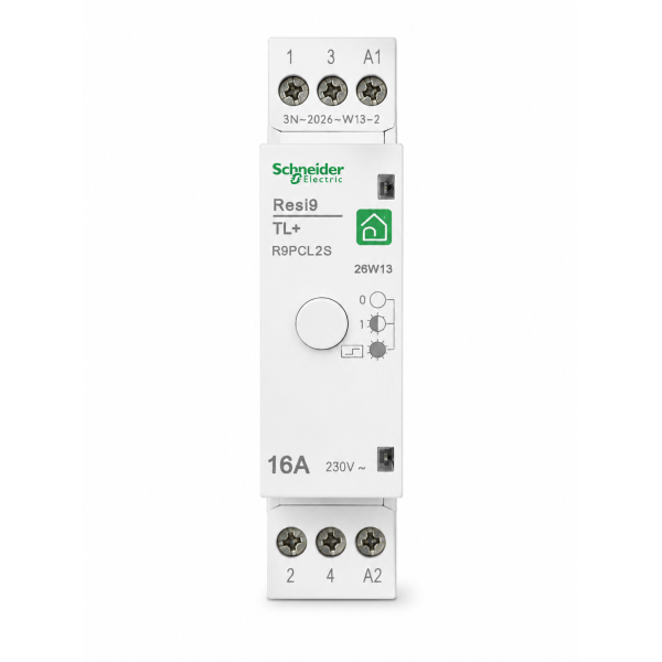 Schneider - Resi9 XP TL - télérupteur silencieux 1P+N 16A - bornes à cage - Réf : R9PCL2S - Vue de dos