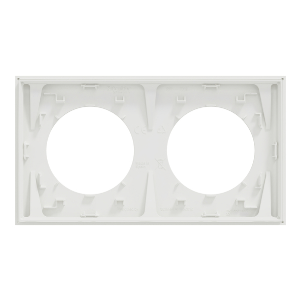 Schneider - Odace 2025 - LOT de 10 Plaques de finition 2 postes - Blanc craie - Réf : S920704 x 10 - Vue de dos