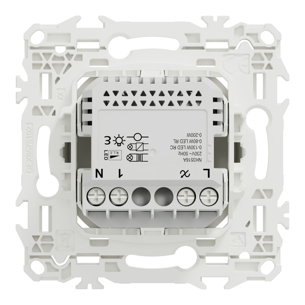 Schneider - Wiser Odace 2025 - Variateur rotatif connecté 2 ou 3 fils Zigbee - Blanc craie - Réf : S920513 - Vue de dos