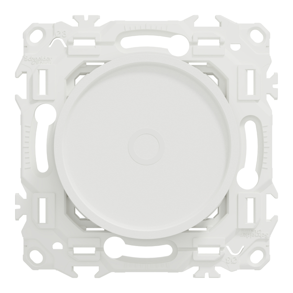 Schneider - Wiser Odace 2025 - Variateur rotatif connecté 2 ou 3 fils Zigbee - Blanc craie - Réf : S920513 - Vue de face