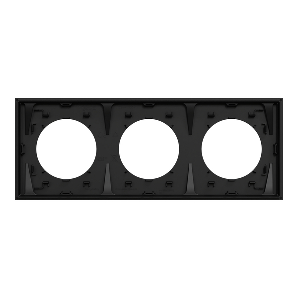 Schneider - Odace 2025 - LOT de 5 Plaques de finition 3 postes - Noir onyx - Réf : S940706 x 5 - Vue de dos