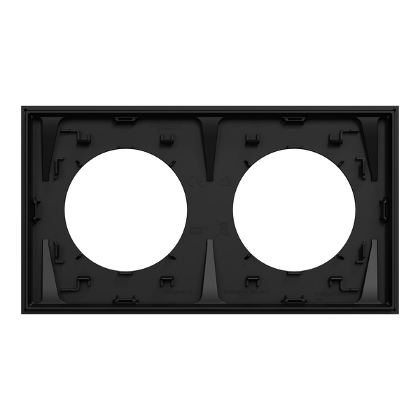 Schneider - Odace 2025 - LOT de 10 Plaques de finition 2 postes - Noir onyx - Réf : S940704 x 10 - Vue de dos