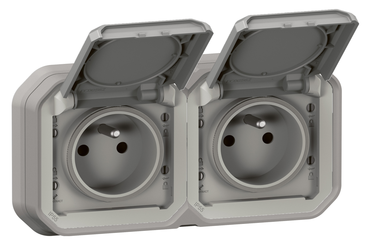 Double prise Legrand Plexo encastrée IP55