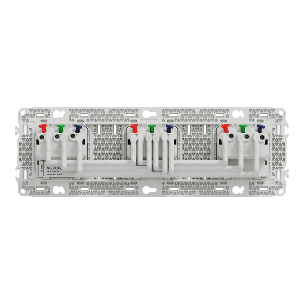 Schneider - Odace 2025 - Triple PC 2P+T affleurante - Précâblée - Blanc craie - Réf : S920072 - Vue de dos