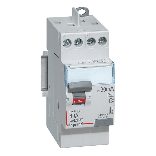 Legrand interrupteur différentiel DX3-ID 2P 40A type AC 30mA réf 411611 vue face