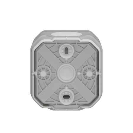 Plexo - interrupteur étanche saillie pour commande directe de moteur de volets roulants - finition gris - Réf : 069538L+069651L - Vue de dos