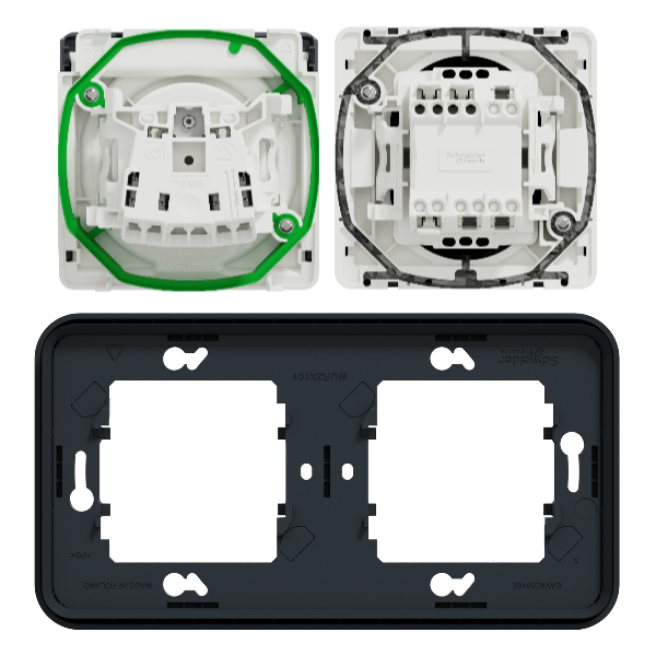 Dimensions double fonction Schneider Mureva Styl – Réf : MUR36025