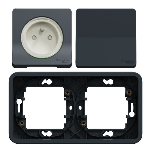 Schneider – Prise 2P+T + va-et-vient vertical saillie IP55 IK08 Mureva Styl – Réf : MUR36025