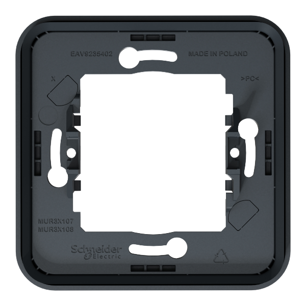 Dimensions cadre 1 poste encastré Schneider Mureva Styl – Réf : MUR34107