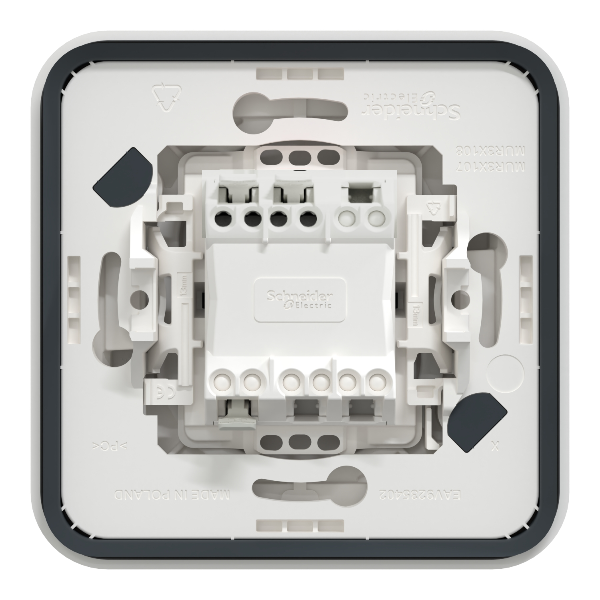 Dimensions interrupteur va-et-vient encastré Mureva Styl blanc – Réf : MUR39037