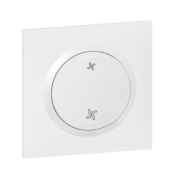 Pack Interrupteur VMC Dooxie + Plaque 1 poste Blanc Legrand