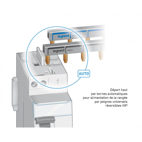 Legrand interrupteur différentiel DX3-ID 2P 63A type A 30mA réf 411651 vue face