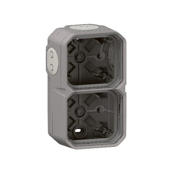 Legrand - Plexo L - Double interrupteurs ou Va et vient - Saillie - Gris - Ref. : 069672L+069511Lx2