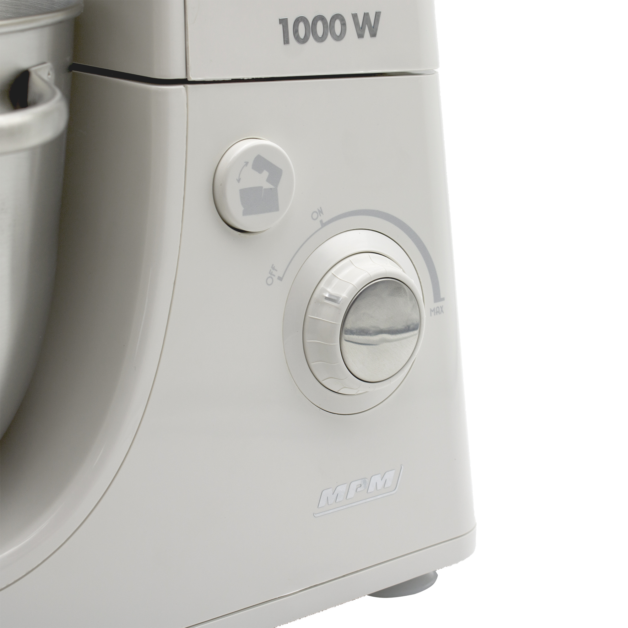MPM MMR-12 Batidora Amasadora repostería Profesional Robot Cocina Orbital, Velocidad electrónica, 2 x BOL 4,2 litros, 1000W, Blanco