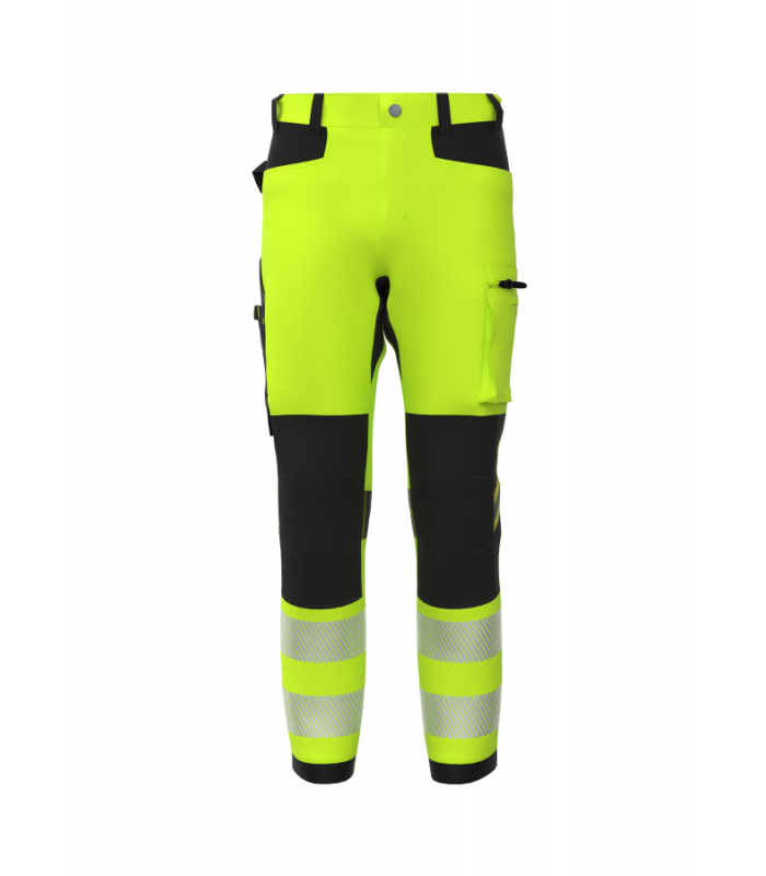 Pantaloni ad alta visibilità elasticizzati in 4 direzioni Classe 1