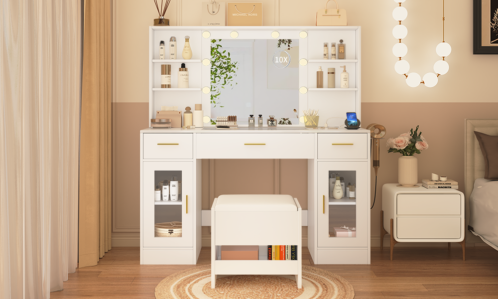 Vue de face avec miroir LED