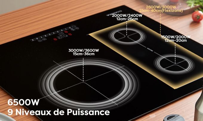 ciarra plaque induction 3 feux flexizone