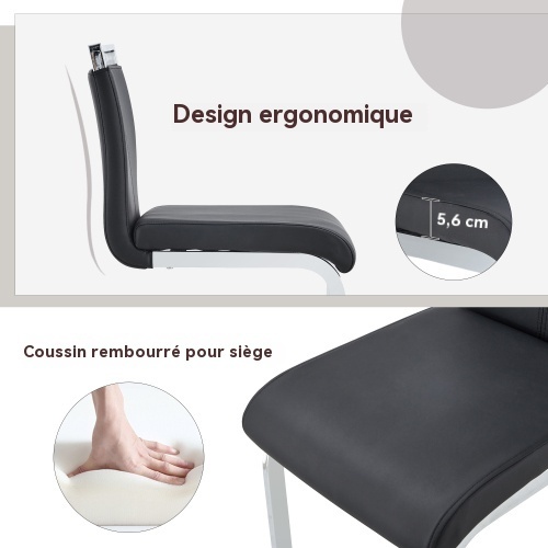 Tabouret de bar noir et argenté - vue 1