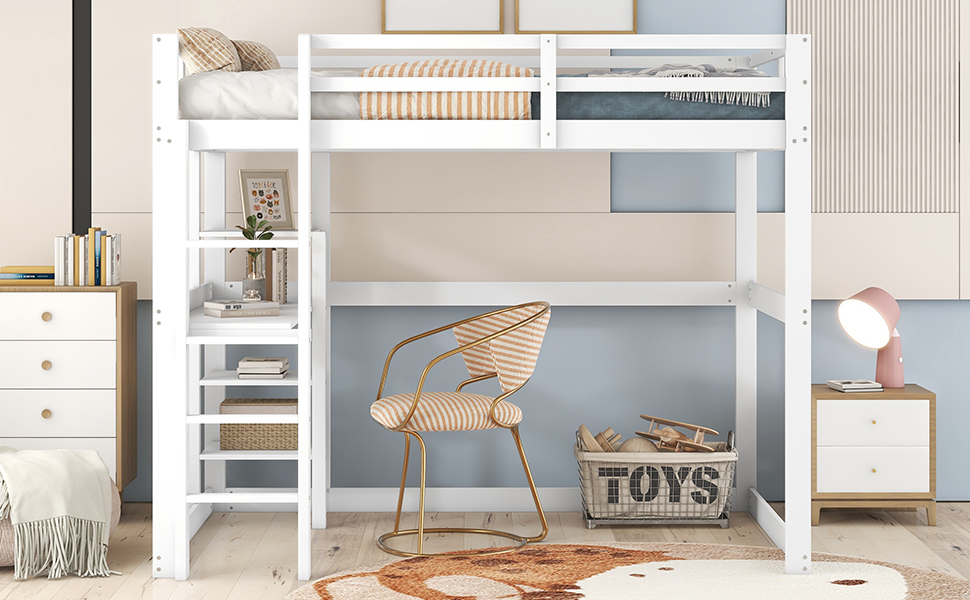 Lit Mezzanine 140 X 200 Cm - Lit D'enfant Cadre De Lit En Pin + 4 Compartiments De Rangement + 1 Plateau De Bureau - Blanc -ATMOSPHERA || Songmics Soldes Boutique AAHKMJXYDAFdJAOAIMEbOAchISHX vxKQre41nWFegDkrQu8Ppoi2 V7tOSlpRk5r1wzyajVHHGBxTF