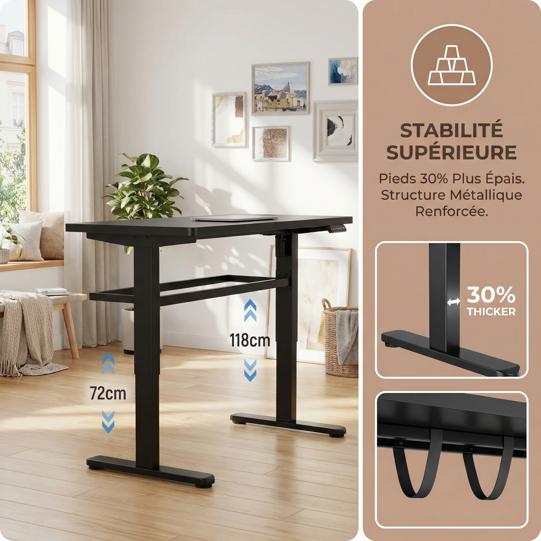 Structure robuste du bureau assis-debout
