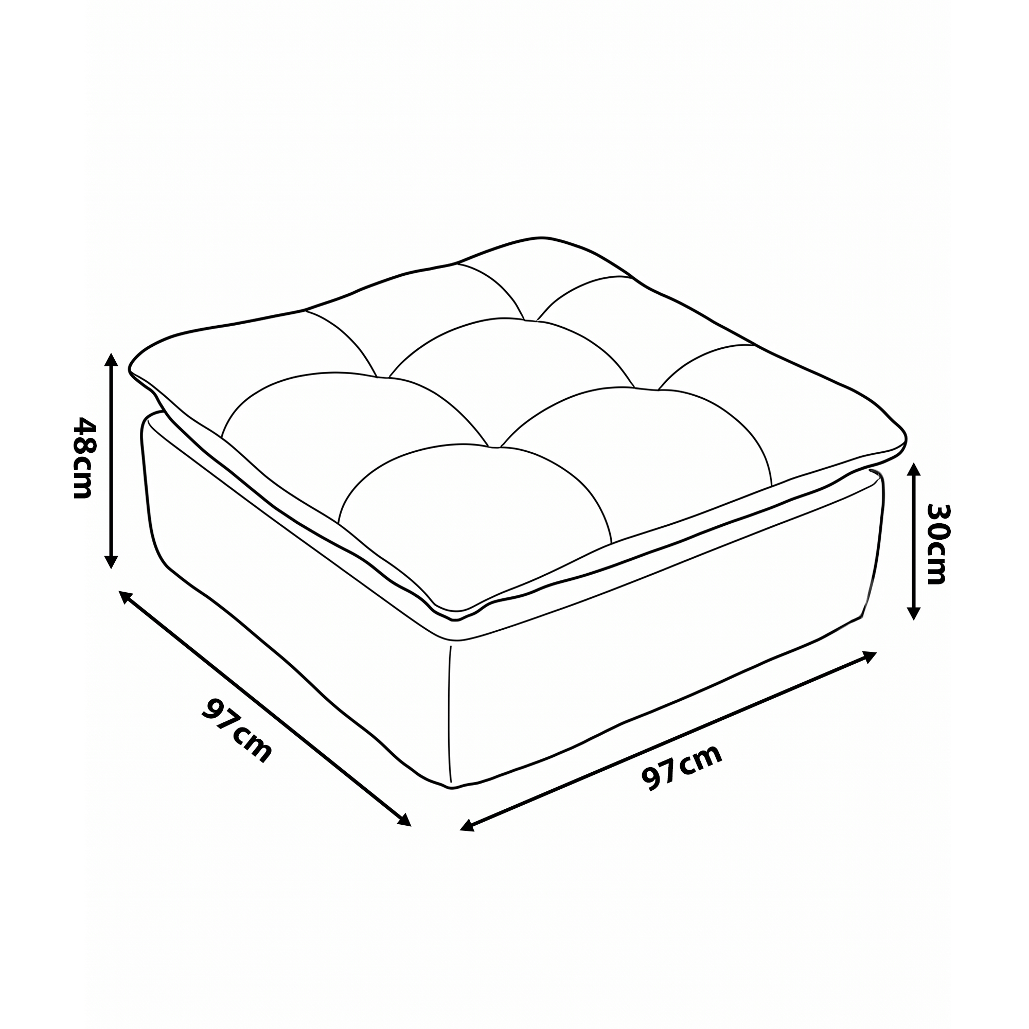 Dimensions pouf