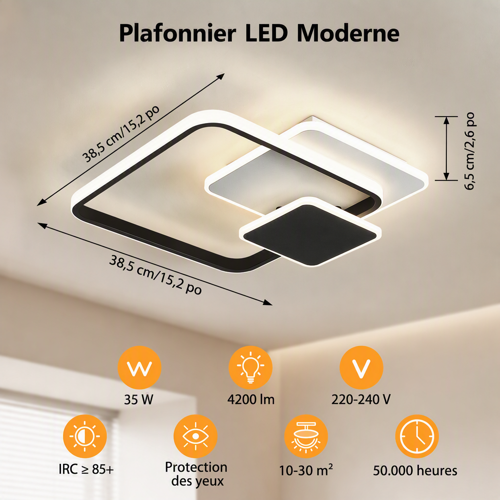 Plafoniera LED dimmerabile design geometrico